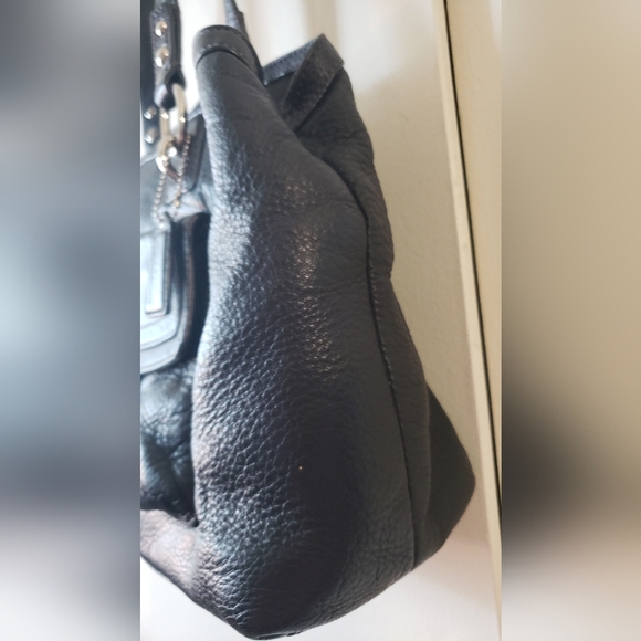 Coach Penelope Turnlock Black Pebbled Leather Handbag Shoulder Bag - Picture 2 of 12